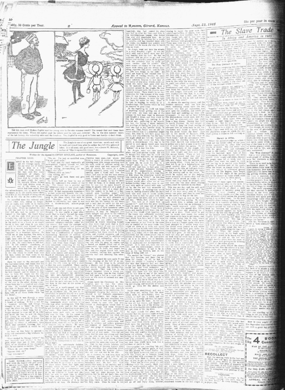 Chapter Twenty-three in Upton Sinclair's original serial for Appeal to Reason, the unexpurgated version of what became "The Jungle."