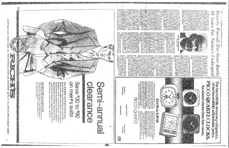 Sidebar profile of Beverly Worrell, an attorney who has devoted his career to fighting for the rights of underpaid workers.