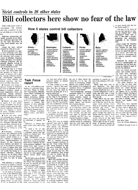 Last of the Task Force series by Pamela Zekman, William Crawford, William Gaines and Robert Unger for Bill Collectors.