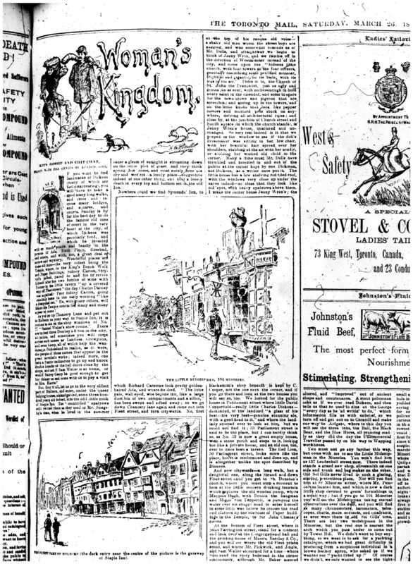 Kathleen "Kit" Coleman traveled overseas in 1892 to go undercover as a male to report for The Toronto Mail to discover what it was like to live in London's East End.