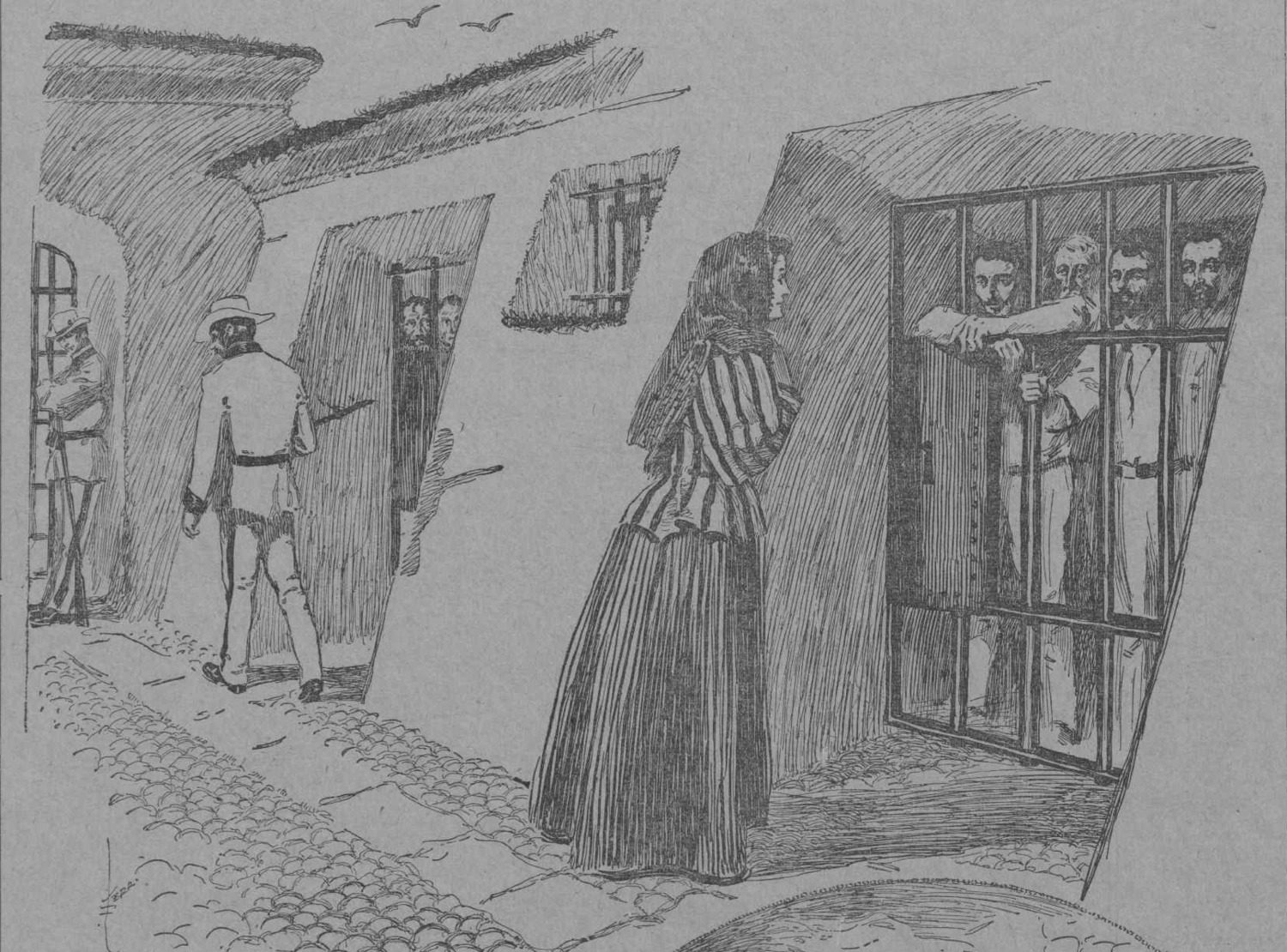 Drawing of reporter Kate Masterson posing as a Cuban prisoner's wife