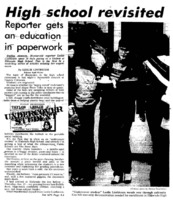 Albuquerque Tribune article titled, "High School Revisited." Written by Leslie Linthicum as part of her "Undercover Students" series.