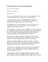 Document titles; First-Hand Look at a San Fransisco High School