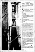 Boston Globe article titled, "The First Day; Dignity Leaves and Fear Arrives." Written by Richard Stewart as part of his "Doing Time" series.