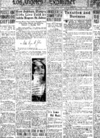Adela Rogers writes a series in the LA Examiner about her experience posing as an unemployed, poor and friendless girl in Los Angeles. This is the beginning of her experiences.