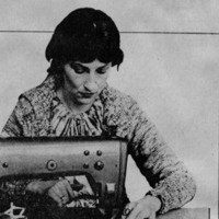 Photo of Merle Linda Wolin working undercover in the garment industry.