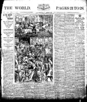 'The World' newspaper article with graphic of crowded tenements.