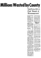 First of Task Force series on financial waste in county government.